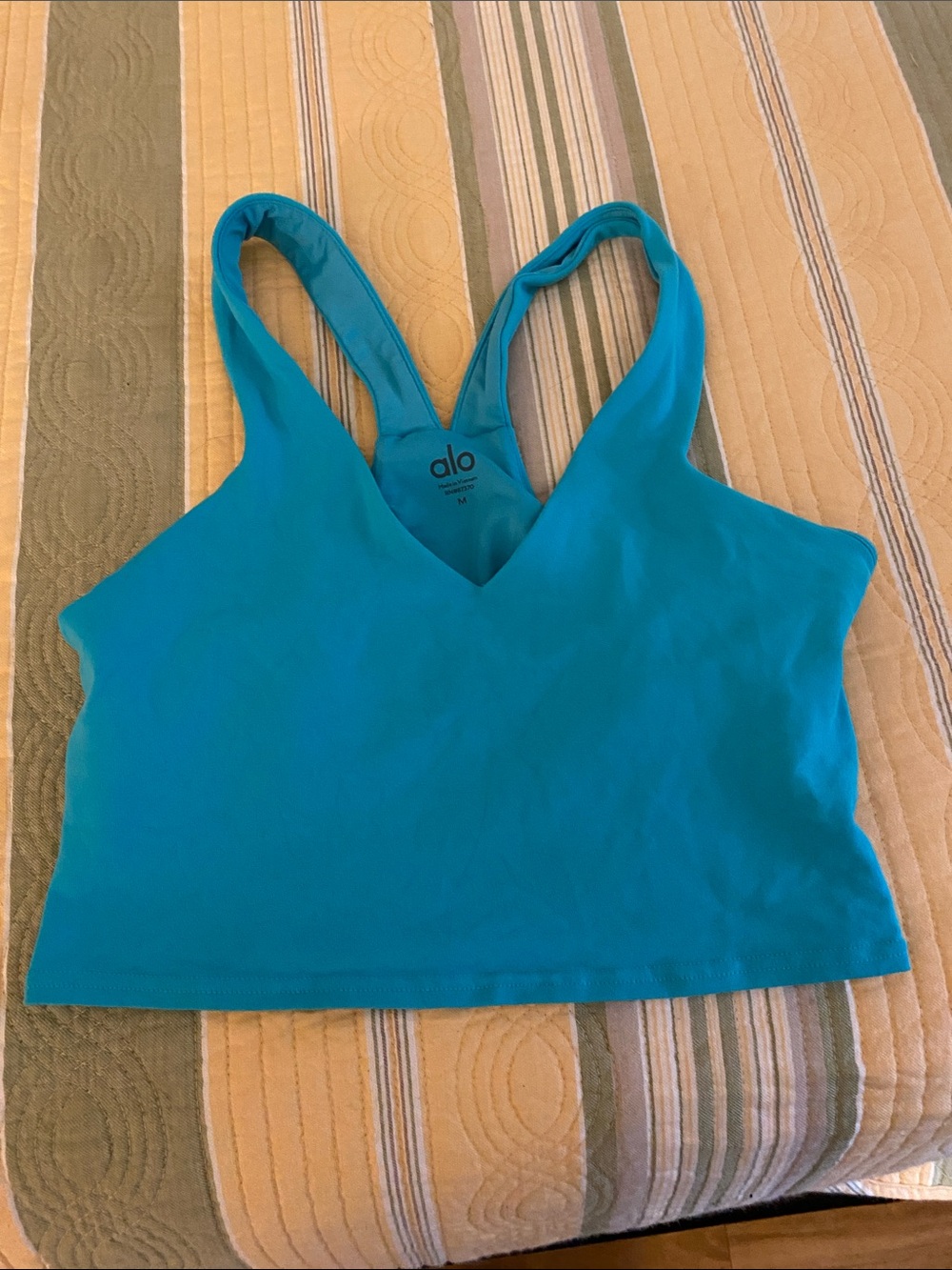 ALO Yoga Teal Blue Crop Tank Bra